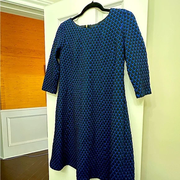 Taylor Dresses | Taylor Maternity Dress for A Pea in The Pod Blue and Black Midi with Sleeves | Color: Black/Blue | Size: SM | Allsparkletx's Closet